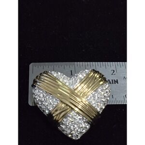 Heat And Crystal Brooch. Charmelle, Vintage, New.  Has Pin On Back And Loop For